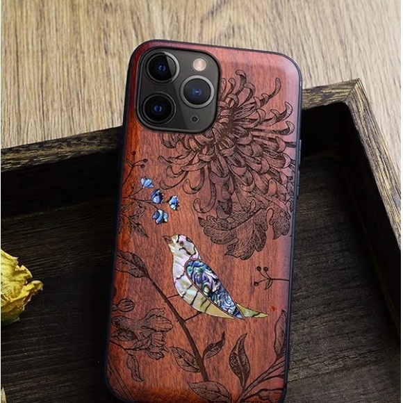 Carveit Wooden Bird Design protective IPhone Case for IPhone 11 Pro - Picture 2 of 5